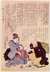 Dokter voelt de pols van een kind met twee handen, volgens de regels van de Sino-Japanse sfigmologie